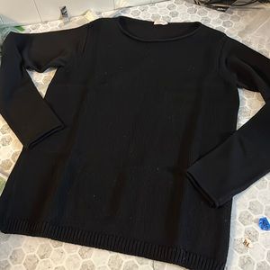 Rossopuro Sz 42 Black Long Sleeve Thick Pull Over Sweater